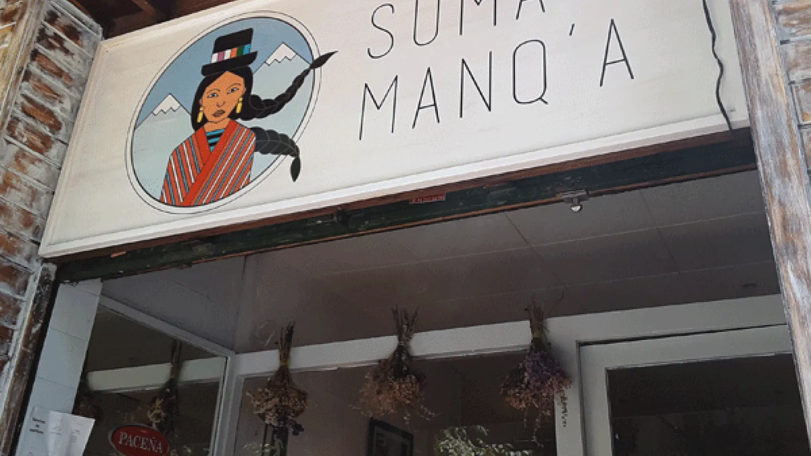 Bolivian restaurant sign in Barcelona