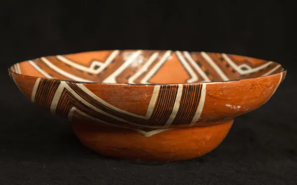 ceramic bowl with zig-zag pattern