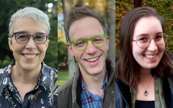Three smiling people